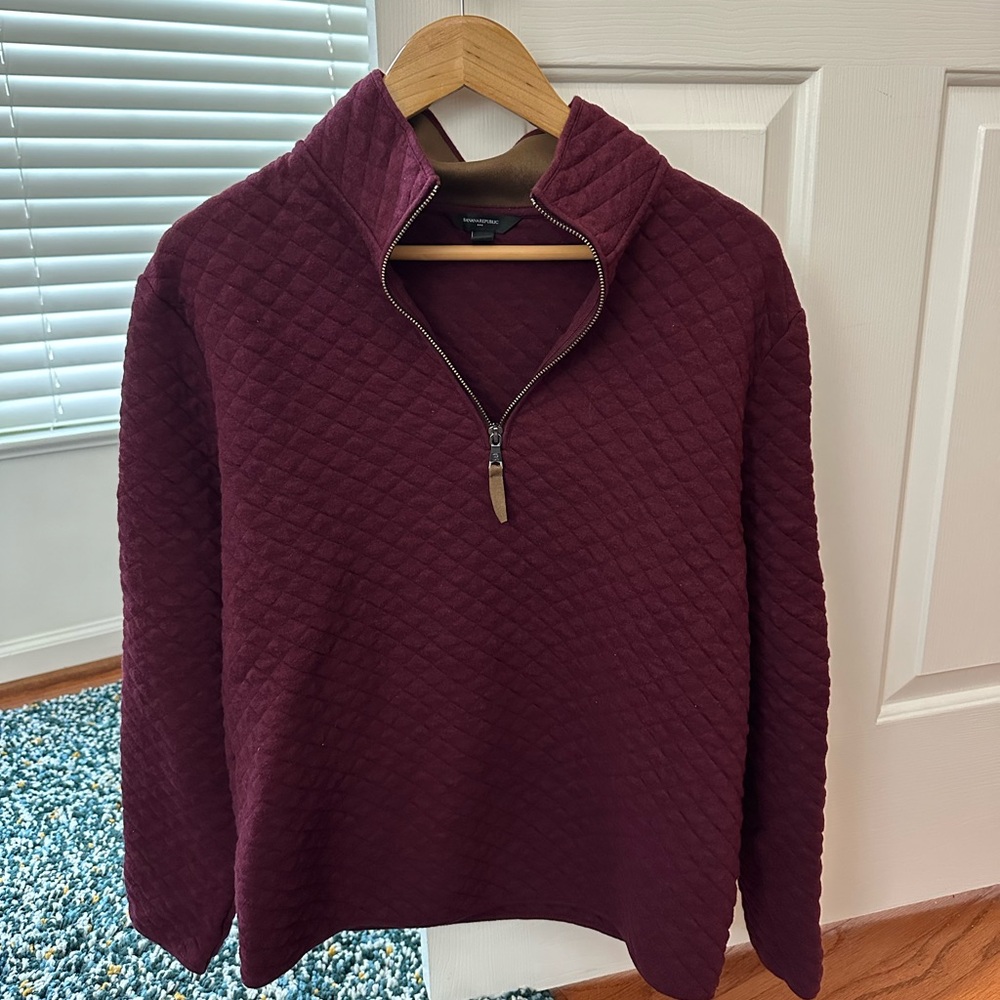 Banana Republic Red Zip Up Sweater